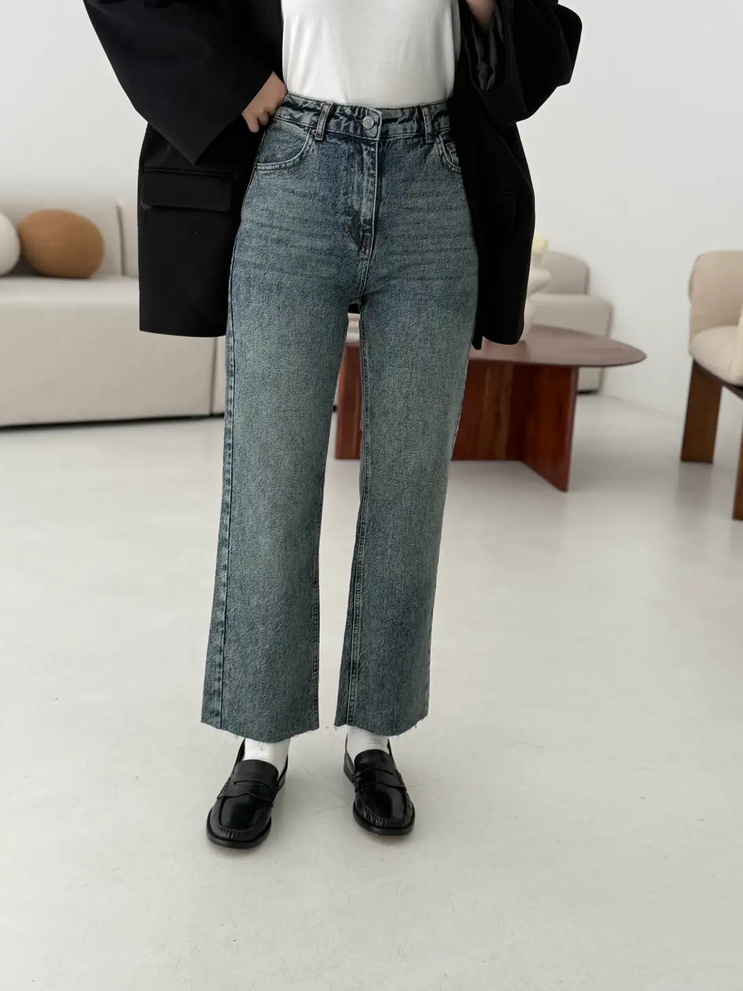 Premium Paçası Kesik Jean R206 - Görsel 2