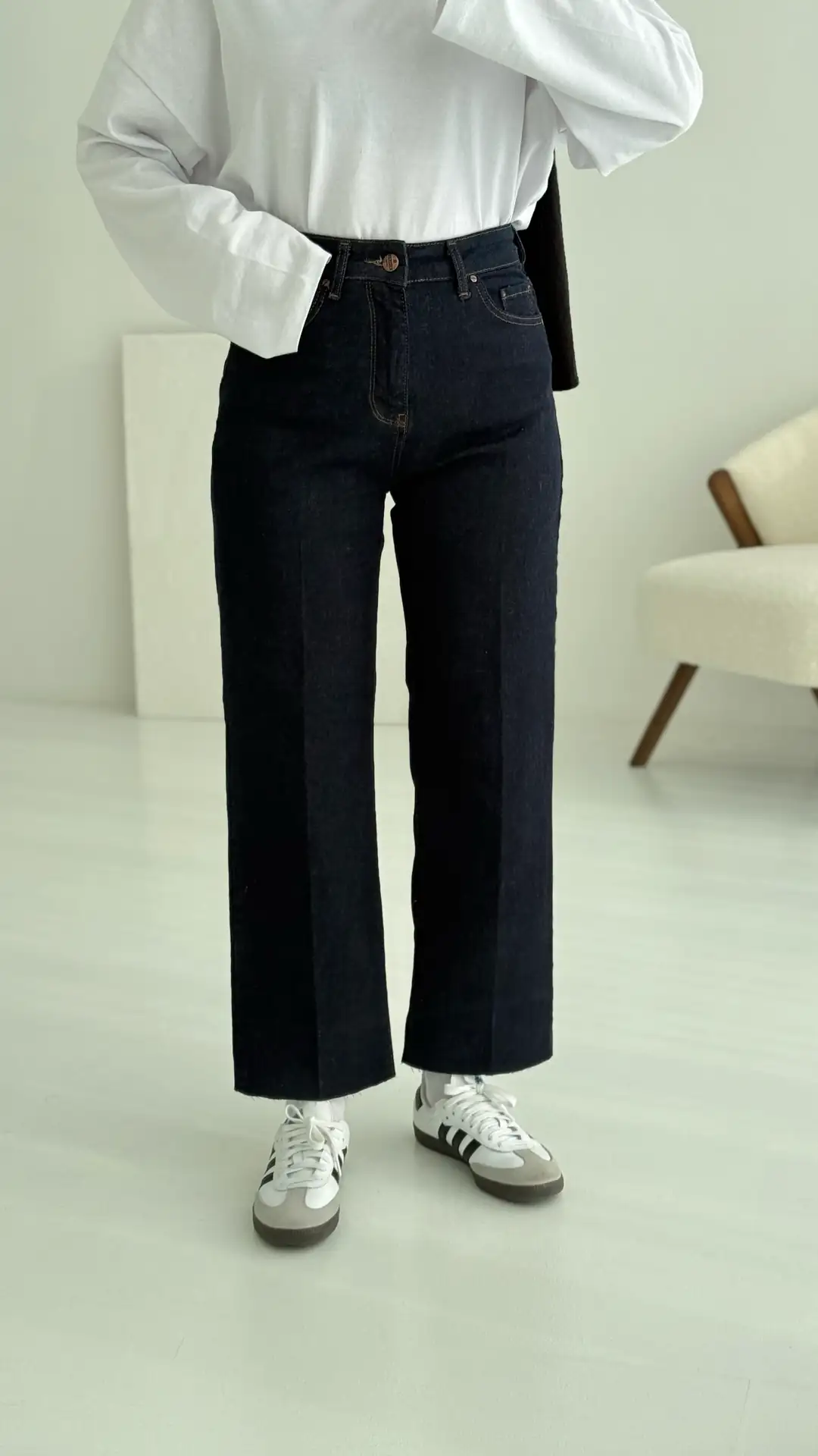 Premium Paçası Kesik Lacivert Jean 103 - Görsel 2