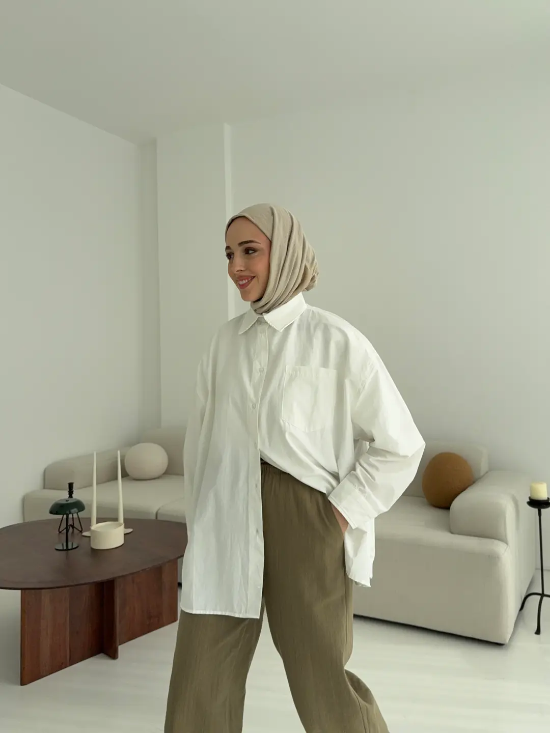 Premium Poplin Gömlek Beyaz - Görsel 2