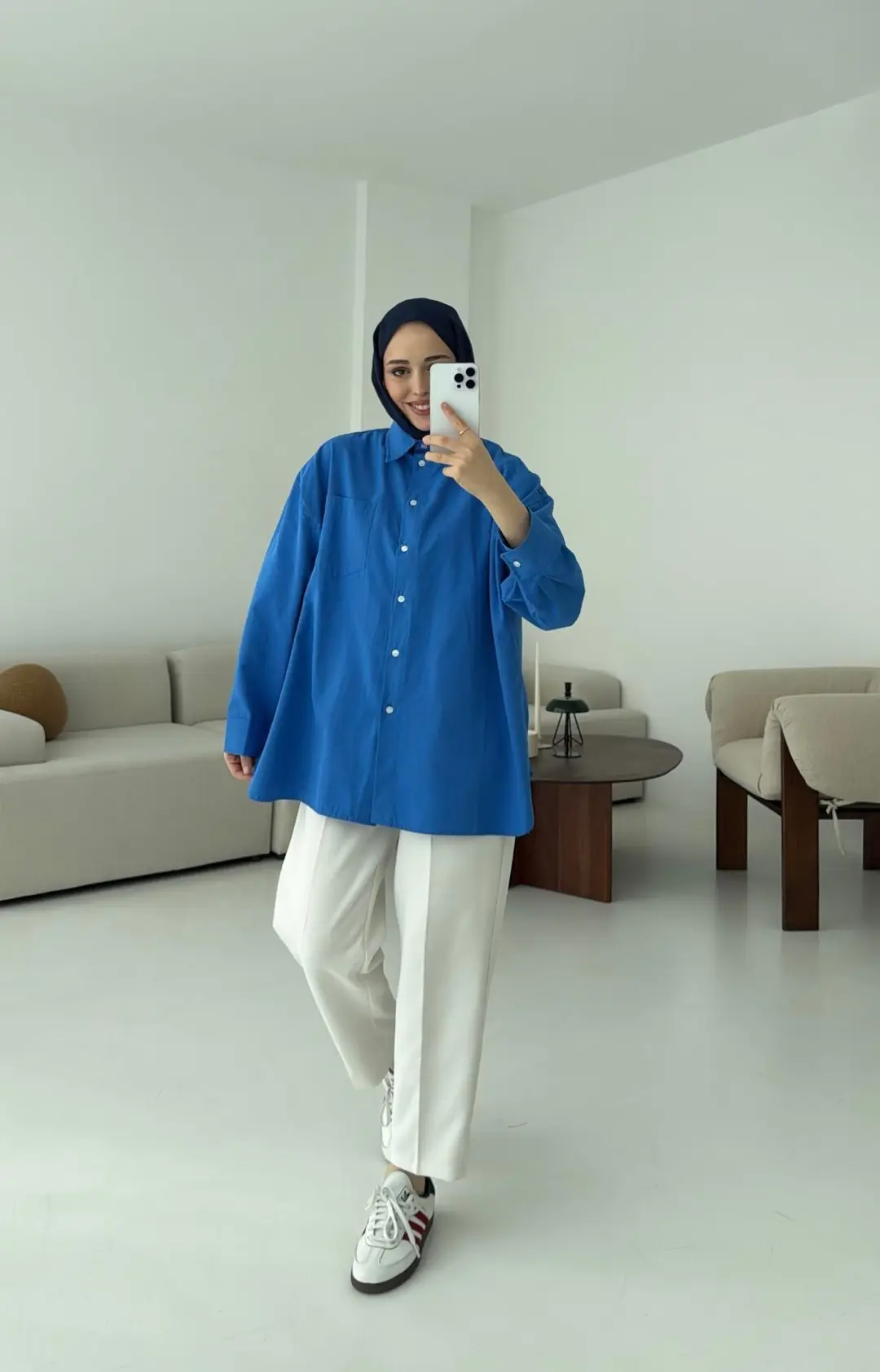 Premium Poplin Gömlek Mavi - Görsel 2