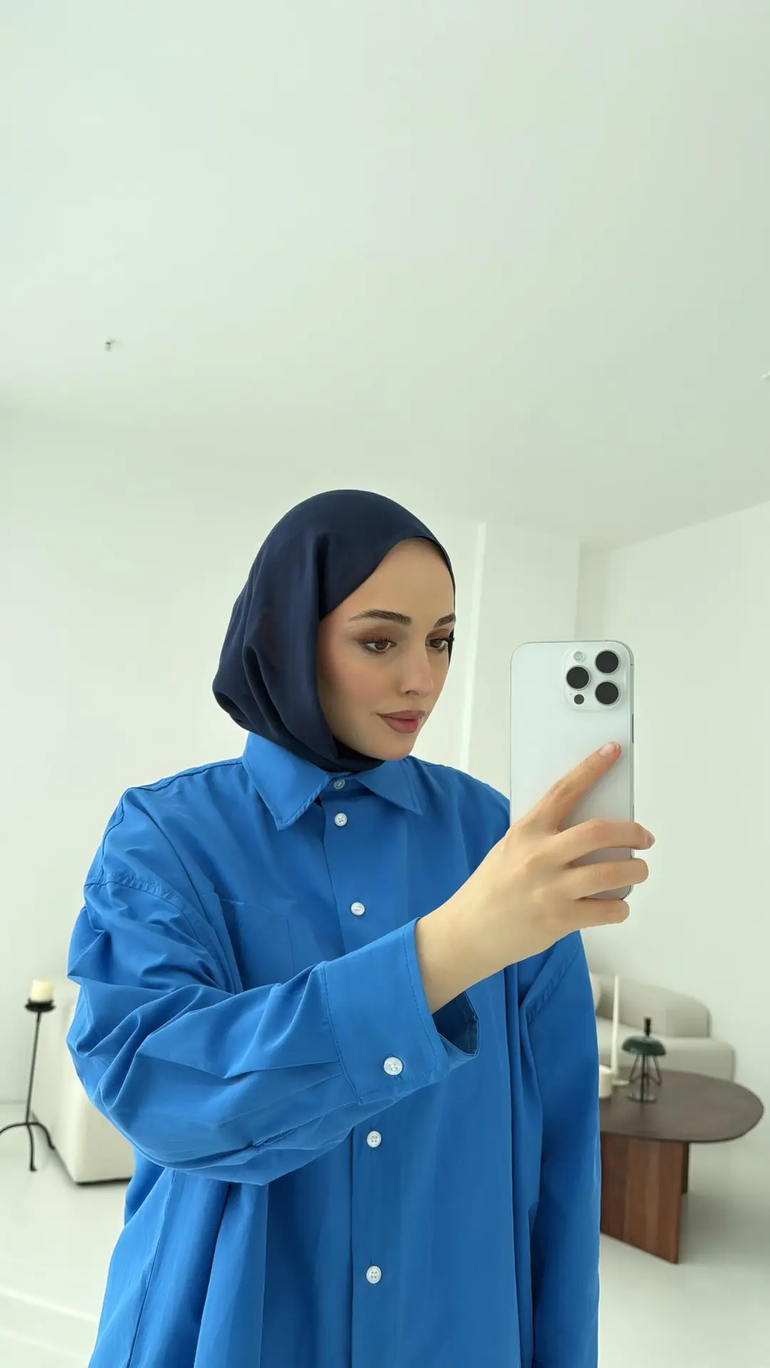 Premium Poplin Gömlek Mavi - Görsel 3