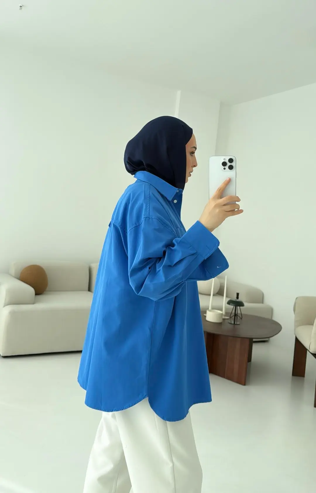 Premium Poplin Gömlek Mavi - Görsel 6