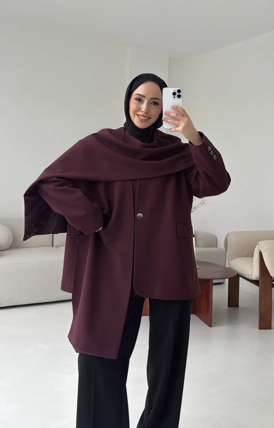 Premıum Seyyar Atkılı Ceket Bordo