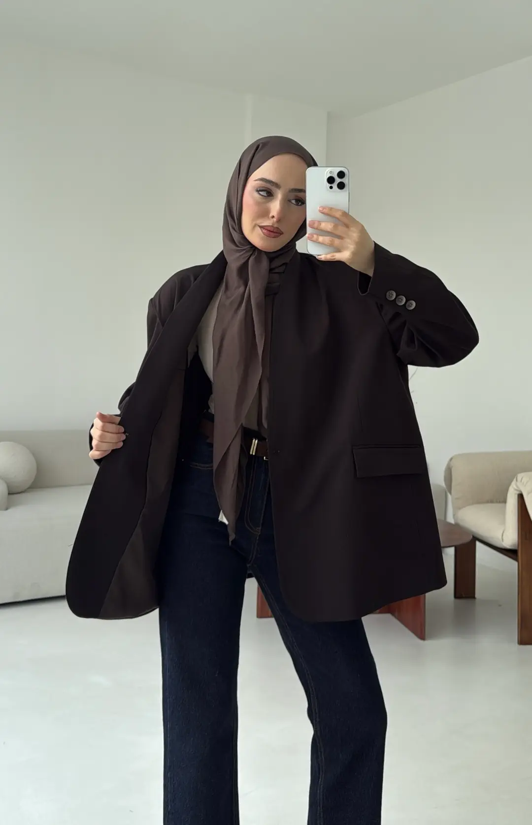 Premıum Seyyar Atkılı Ceket Acı Kahve - Görsel 4