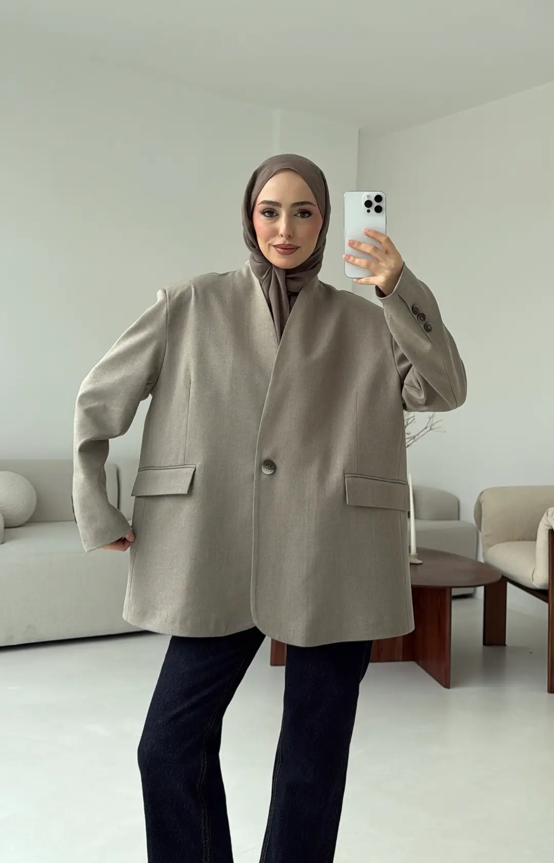 Premıum Seyyar Atkılı Ceket Vizon - Görsel 6