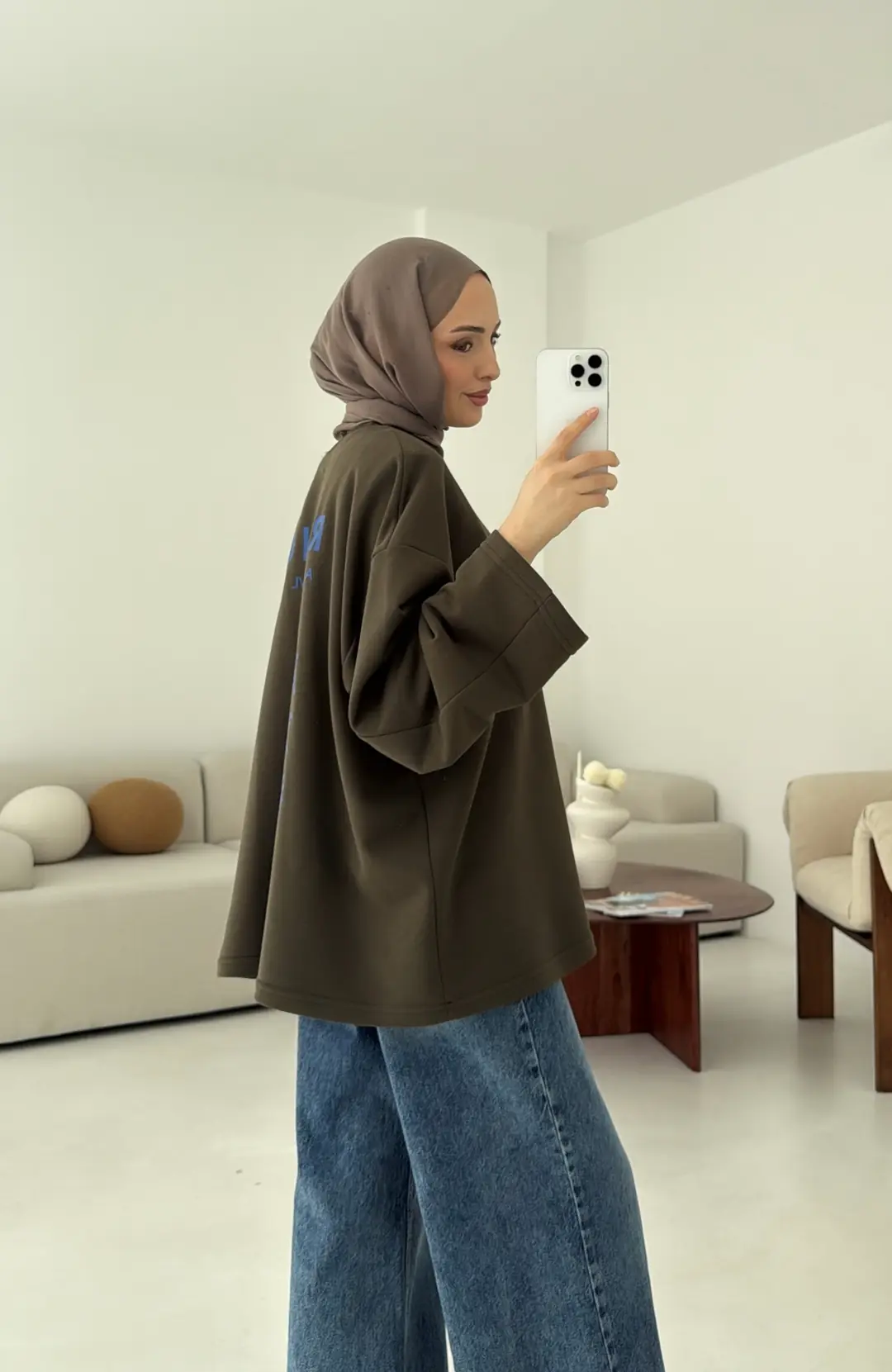 Ramen Baskılı Sweat Haki - Görsel 2