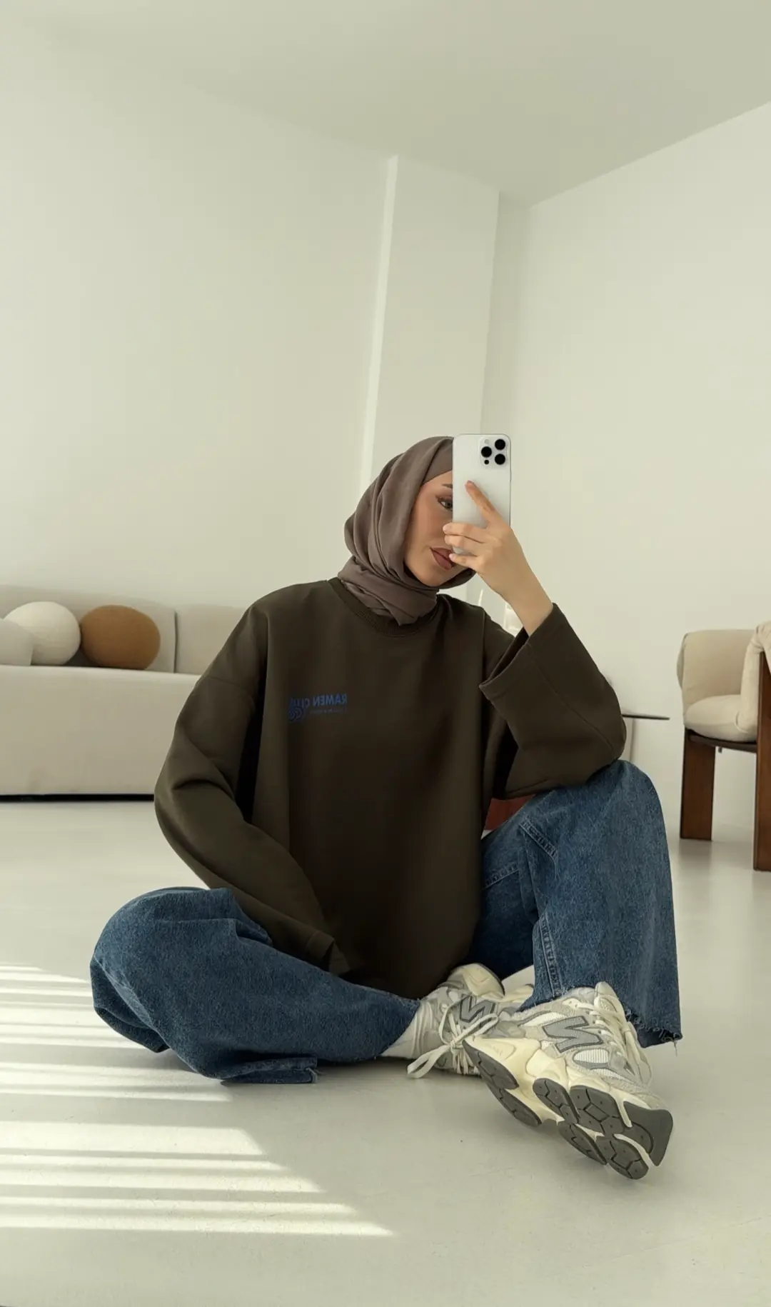 Ramen Baskılı Sweat Haki - Görsel 4