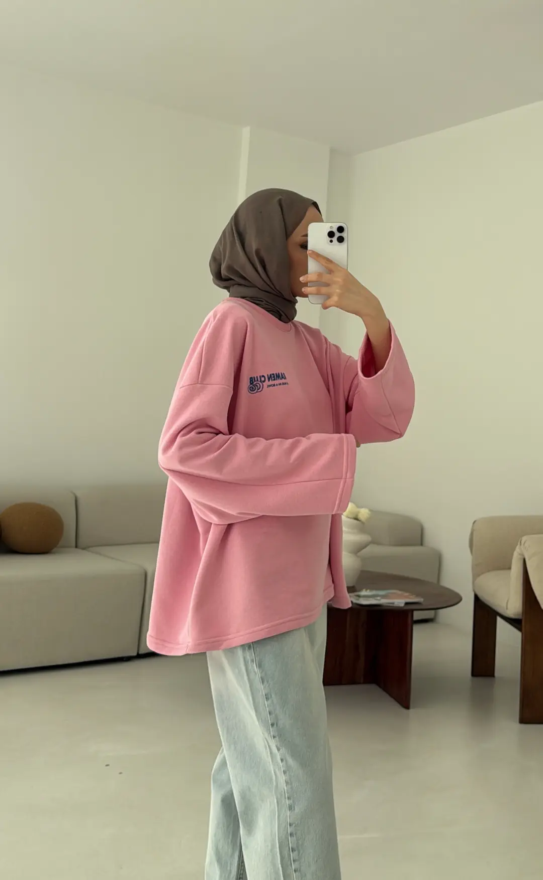 Ramen Baskılı Sweat Pembe - Görsel 2