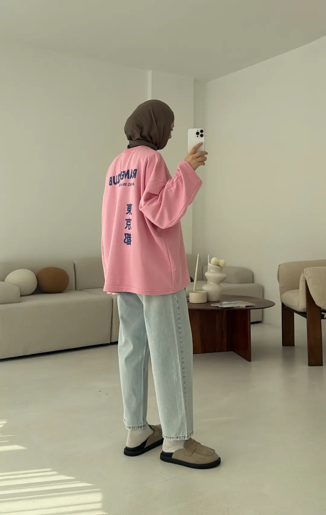 Ramen Baskılı Sweat Pembe - Görsel 6