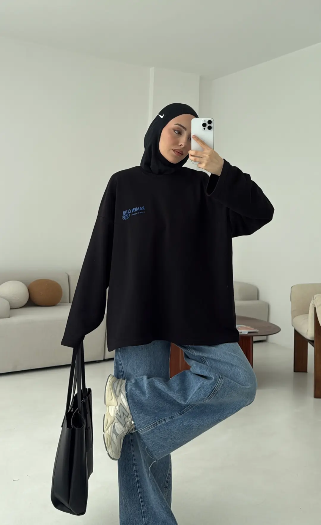 Ramen Baskılı Sweat Siyah - Görsel 2