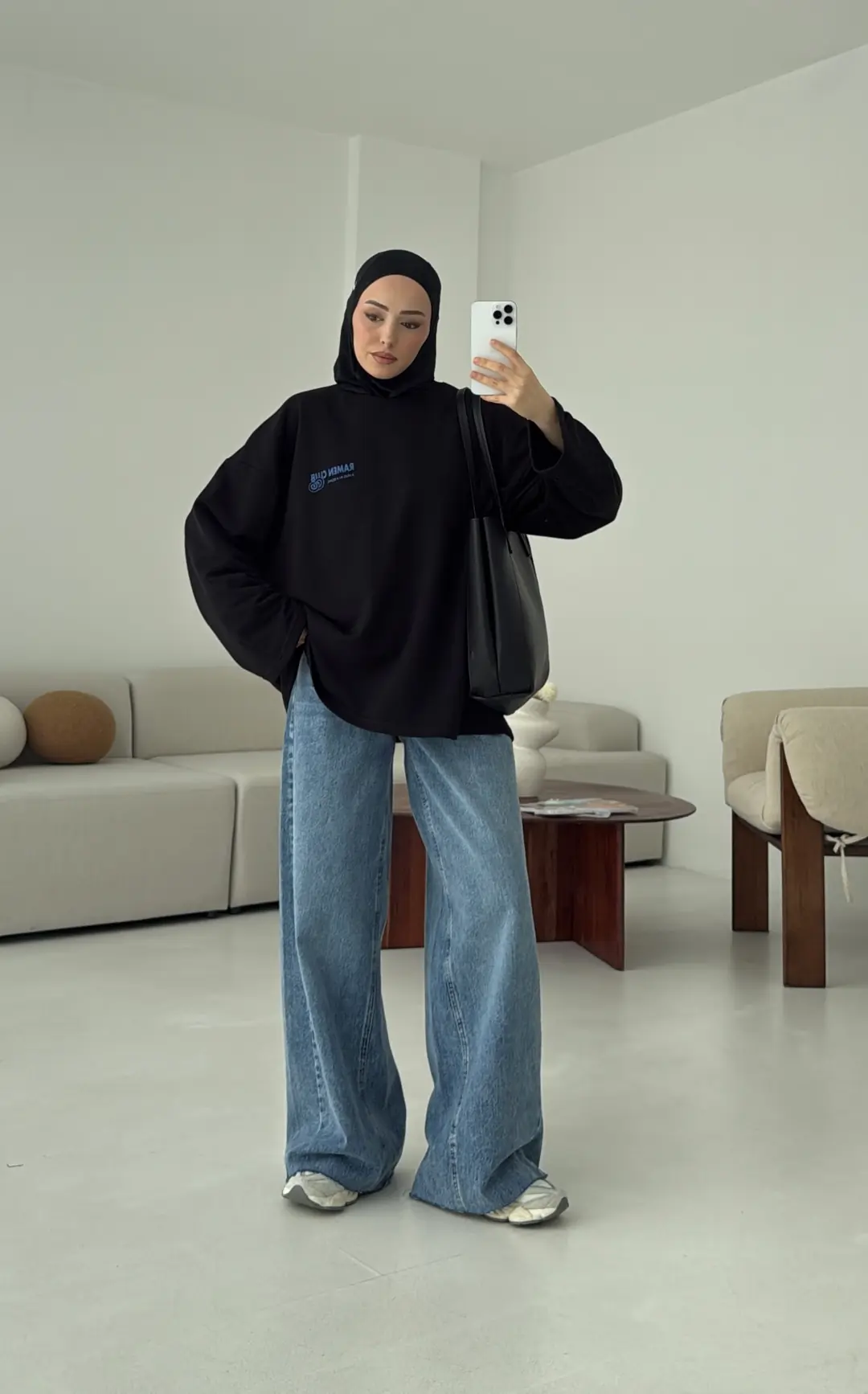 Ramen Baskılı Sweat Siyah - Görsel 5