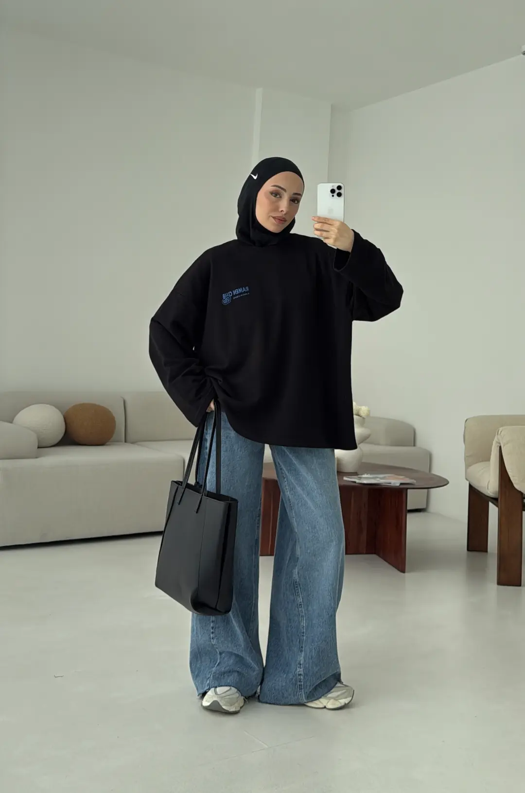 Ramen Baskılı Sweat Siyah - Görsel 6