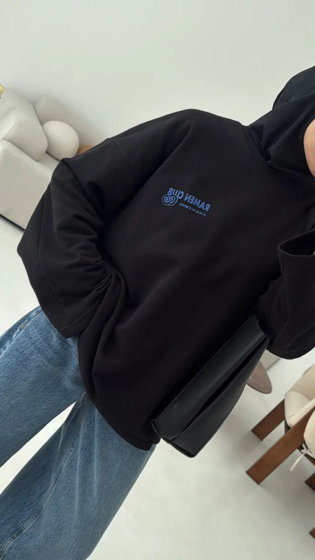 Ramen Baskılı Sweat Siyah - Görsel 7