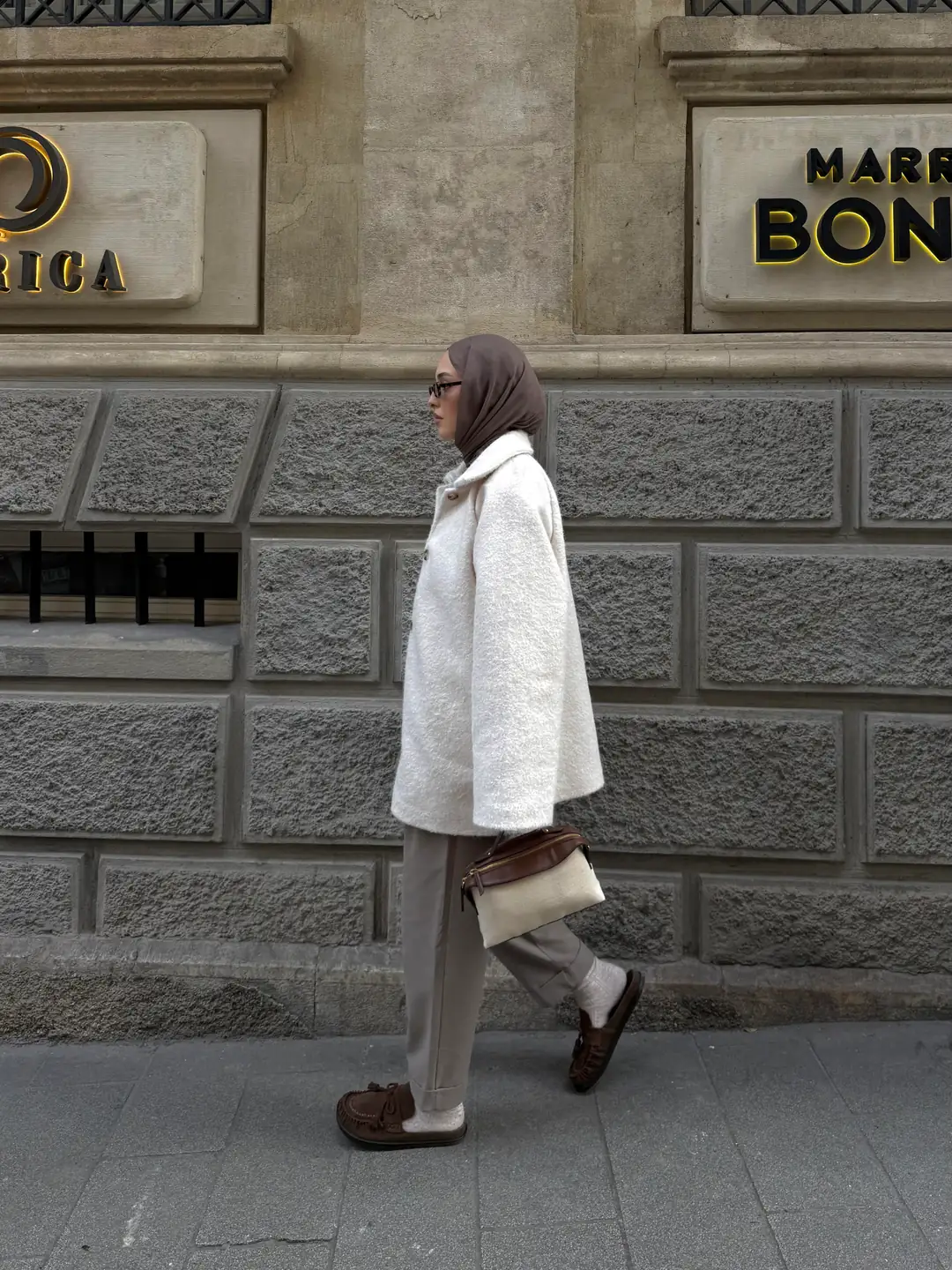 Reglan Kol Kaşe Kaban Bej - Görsel 9