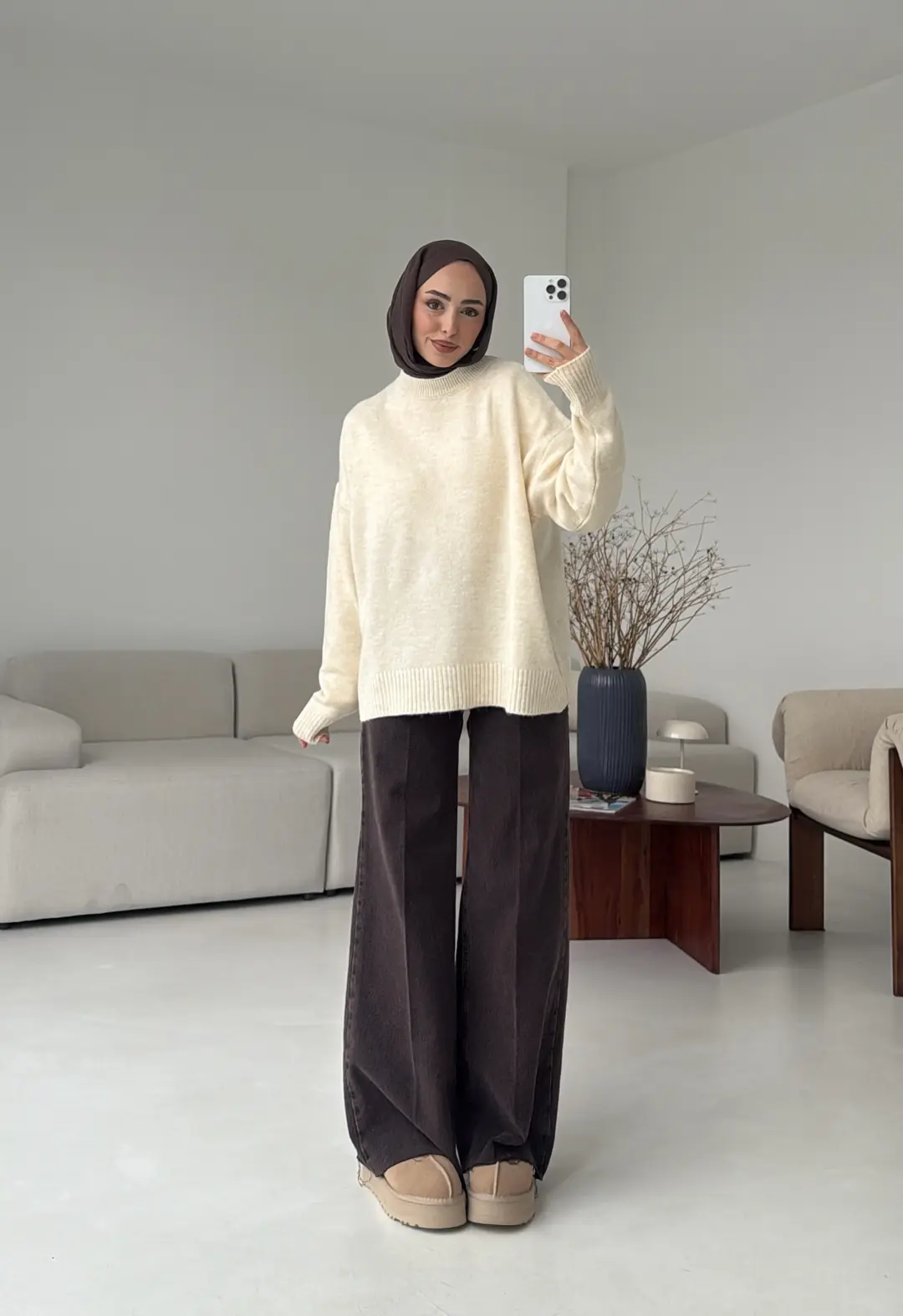 Reglan Kol Triko Kazak Krem - Görsel 4