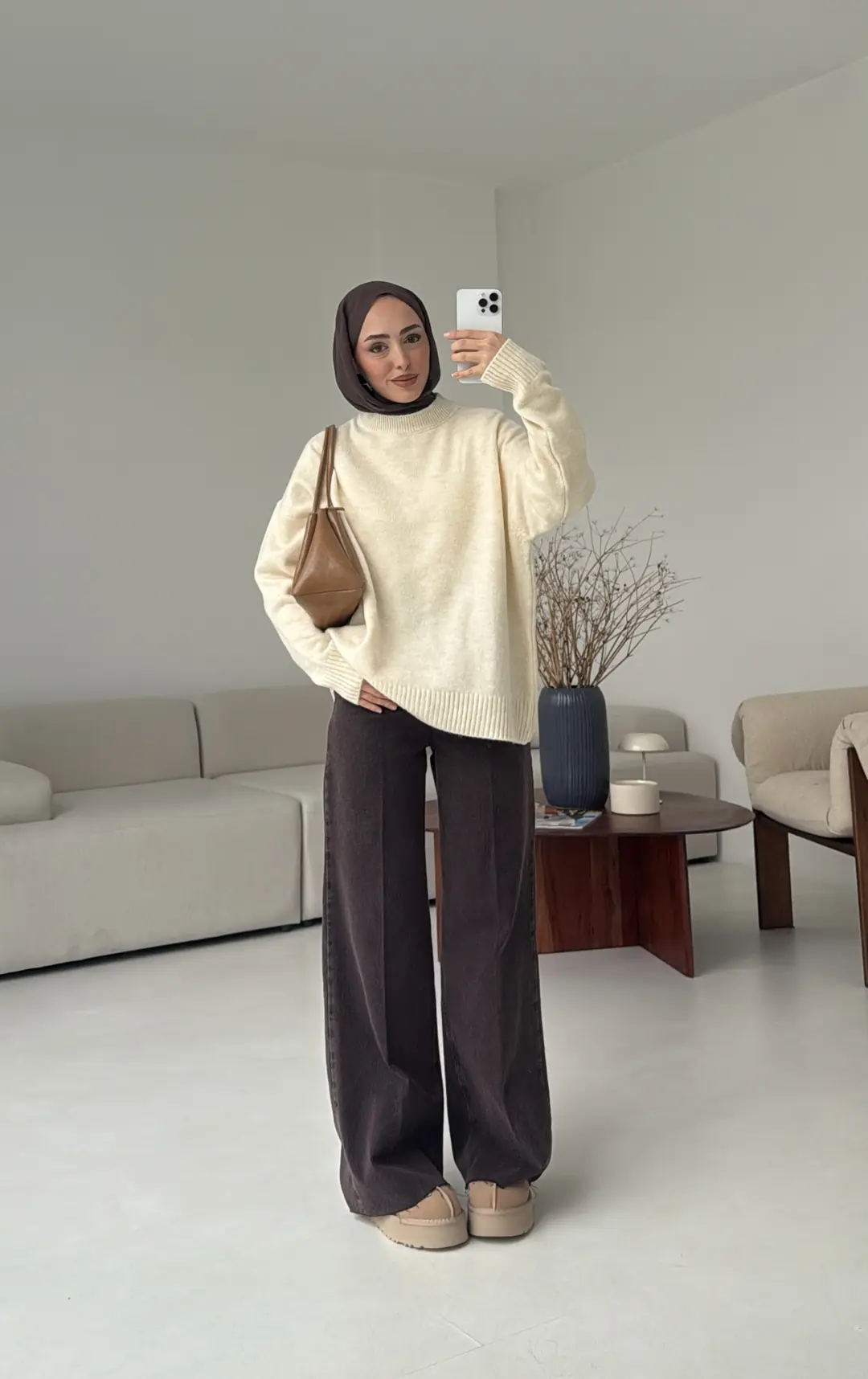 Reglan Kol Triko Kazak Krem - Görsel 8