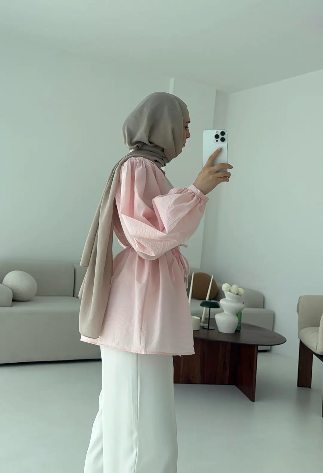 Risa Balon Kol Gömlek Pembe - Görsel 4