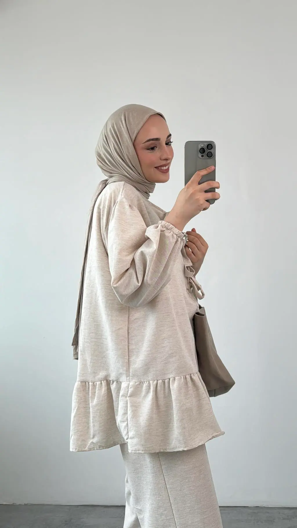 Rose Bağlamalı Takım Ekru