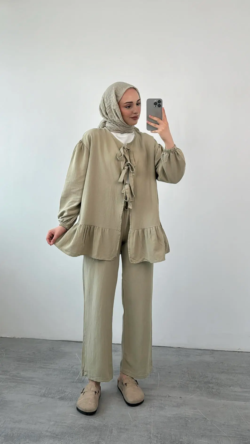 Rose Bağlamalı Takım Haki - Görsel 2