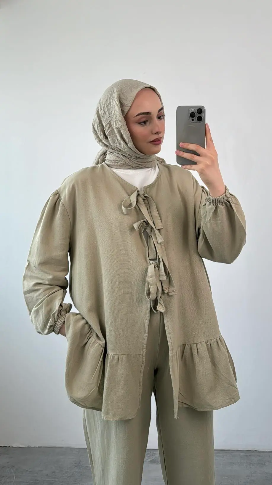 Rose Bağlamalı Takım Haki - Görsel 4