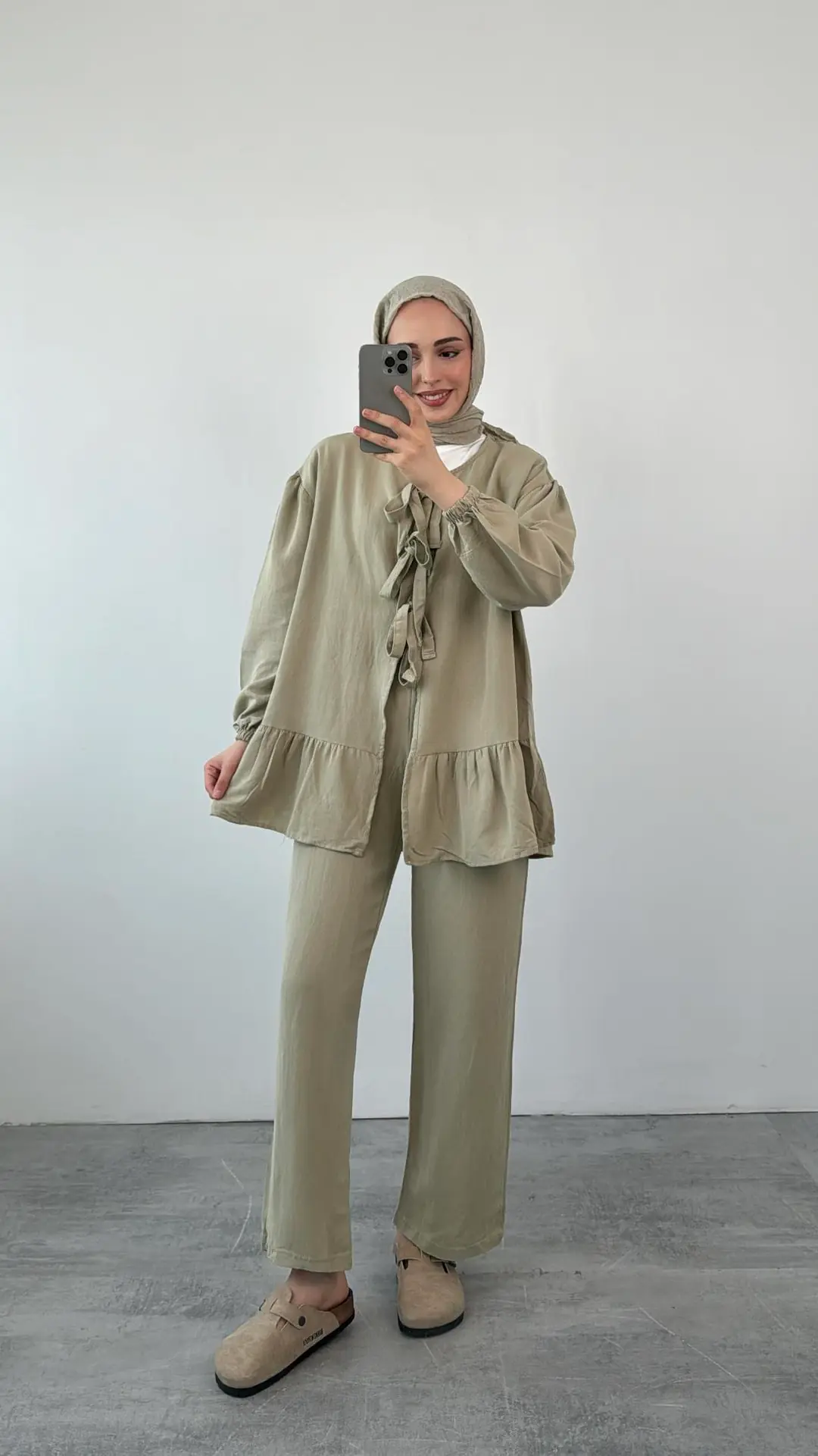 Rose Bağlamalı Takım Haki - Görsel 5