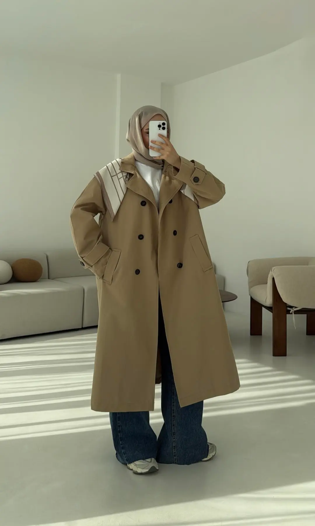 Şal Detay Trençkot - Görsel 4