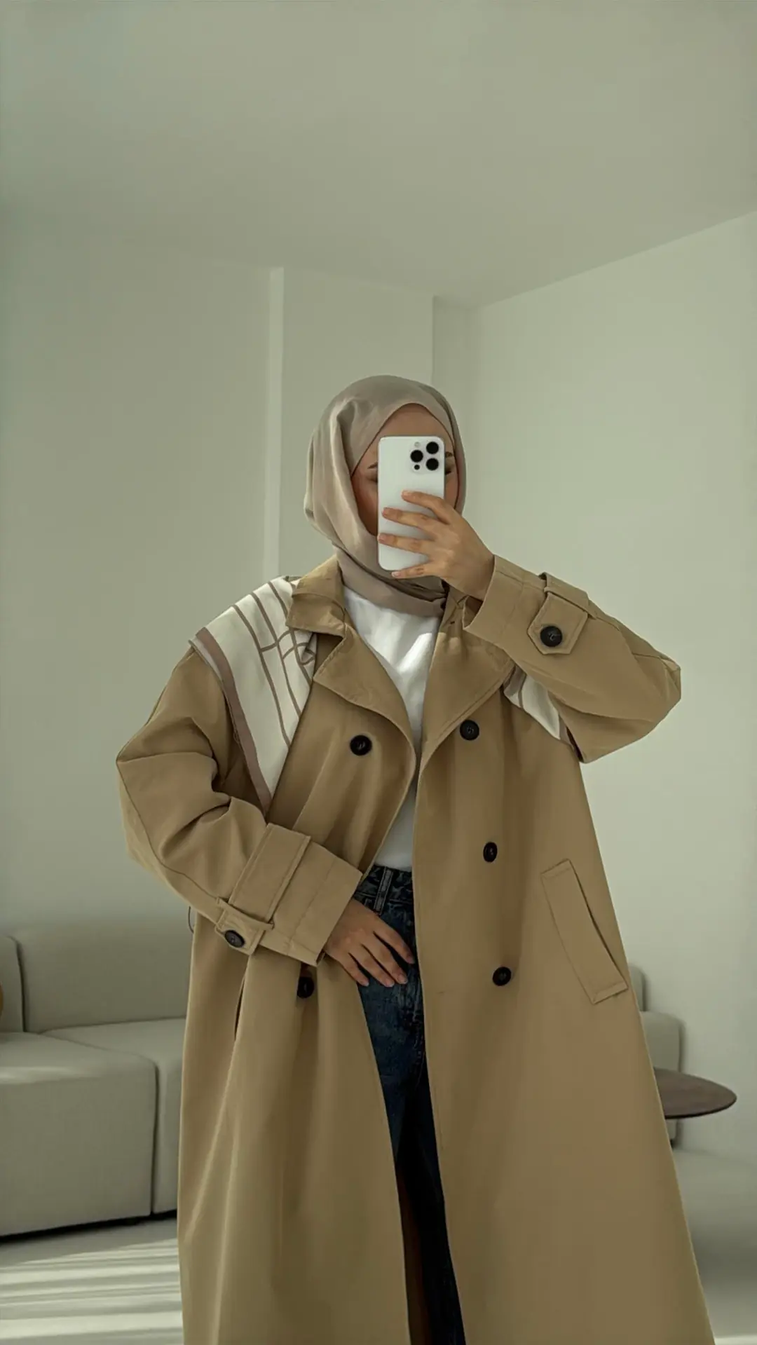 Şal Detay Trençkot - Görsel 5