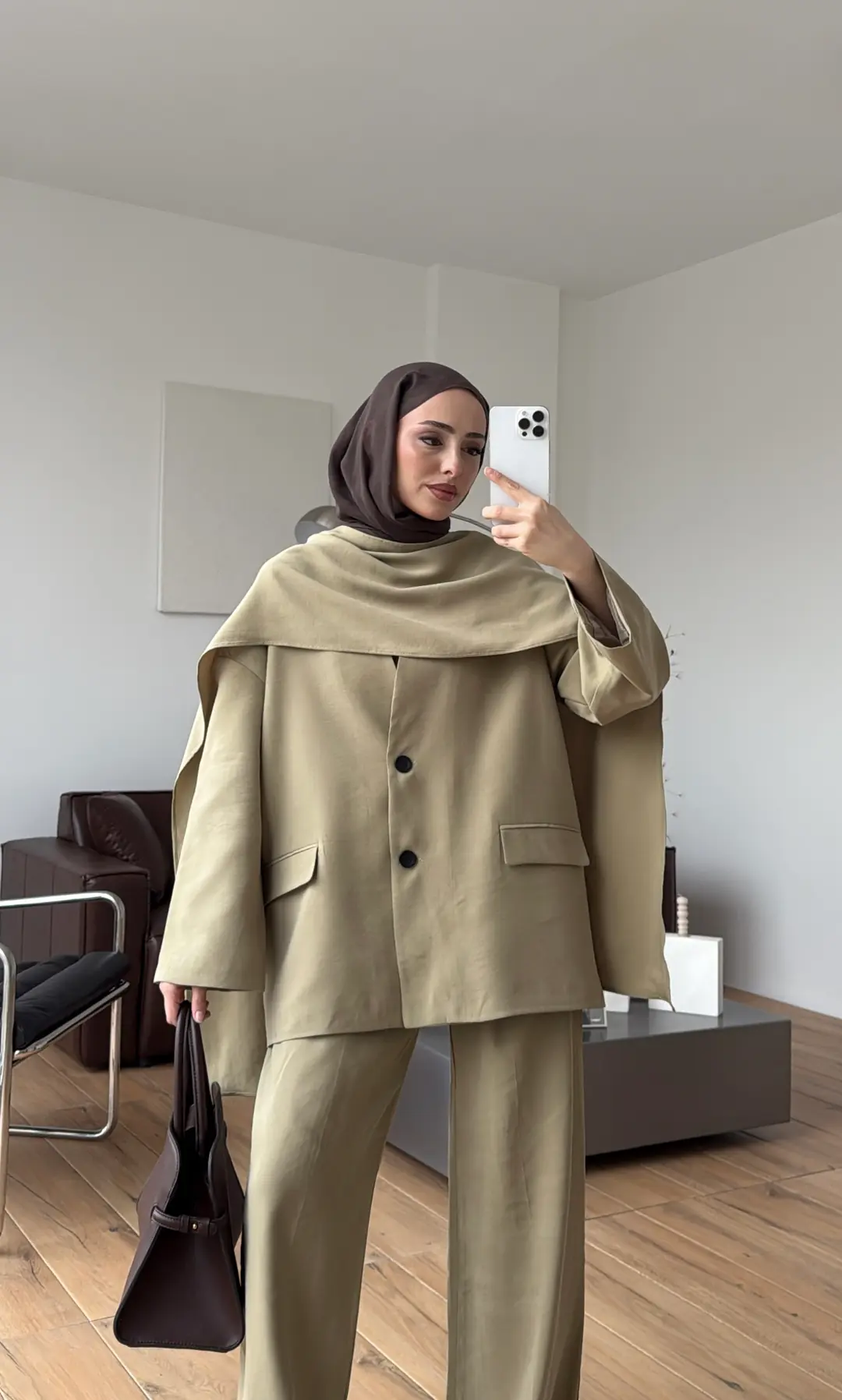 Şallı Biyeli Takım Yeşil - Görsel 5