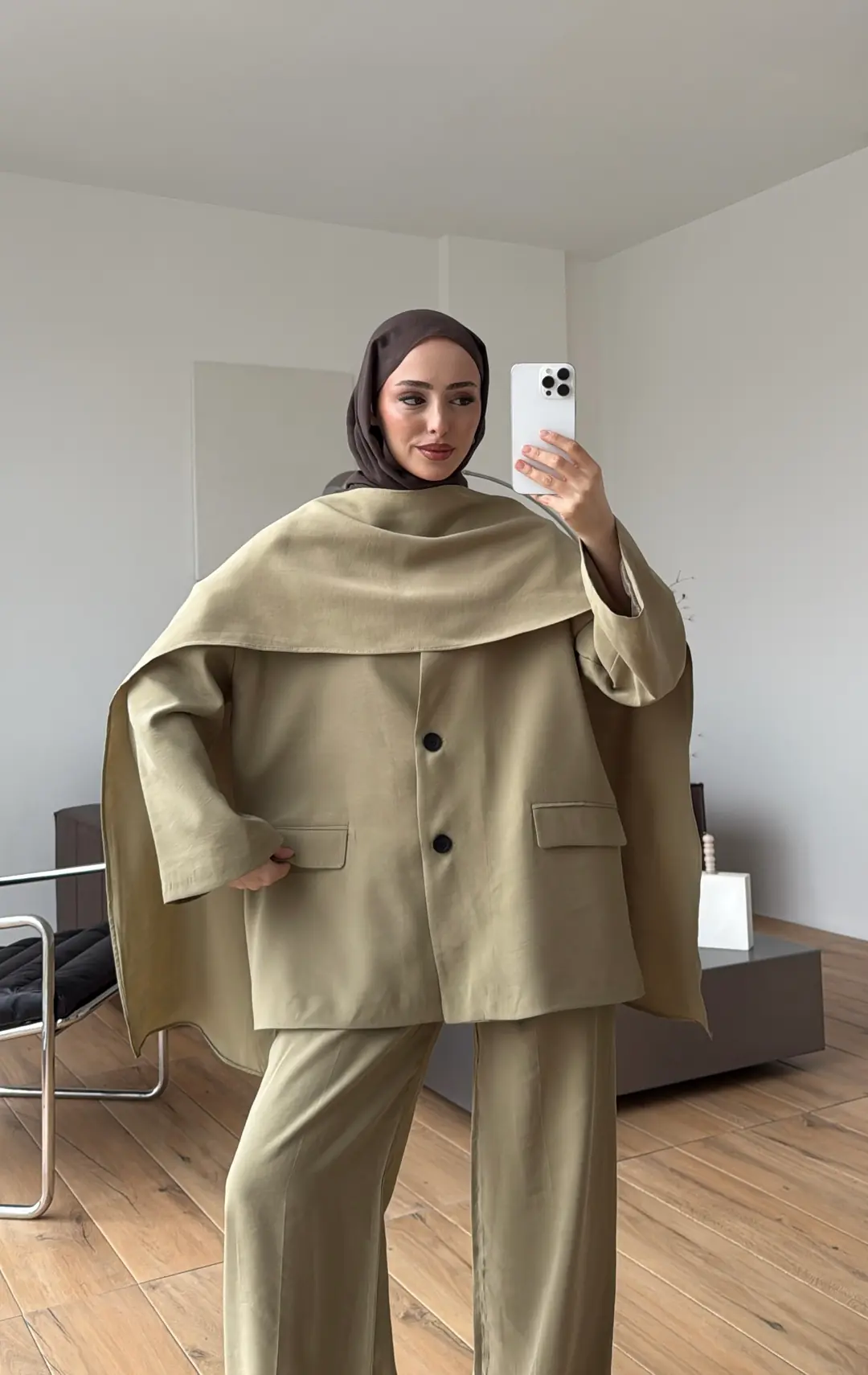 Şallı Biyeli Takım Yeşil - Görsel 9