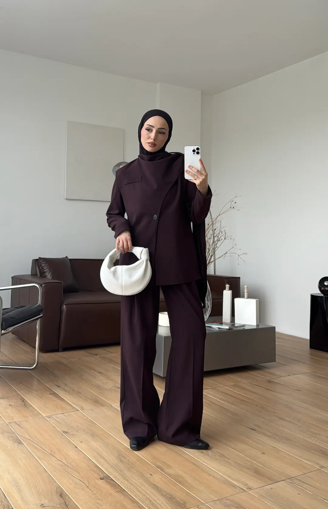 Şallı Ceket Takım Mürdüm - Görsel 3