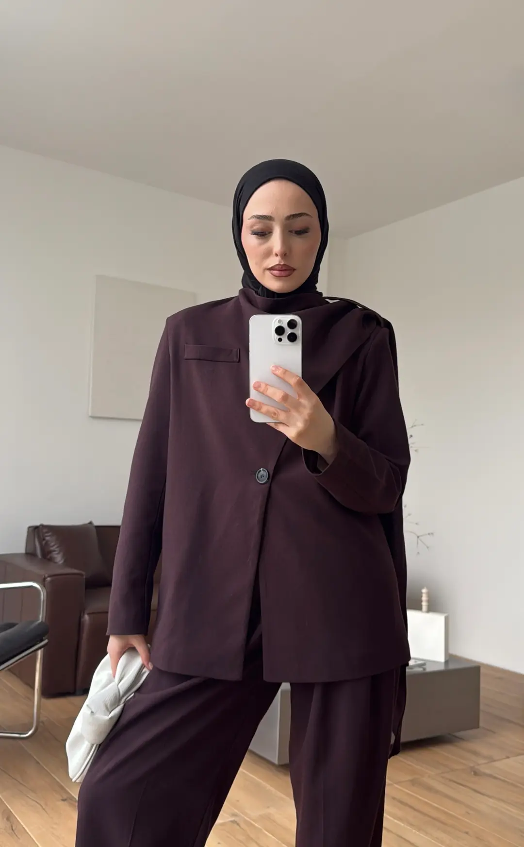 Şallı Ceket Takım Mürdüm - Görsel 4