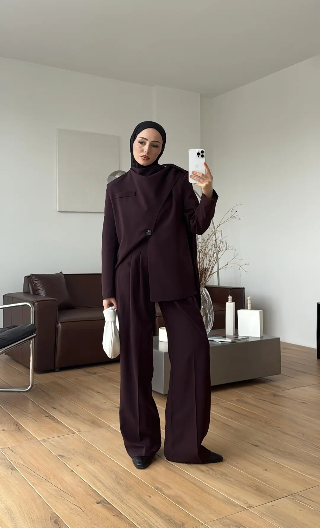 Şallı Ceket Takım Mürdüm - Görsel 5