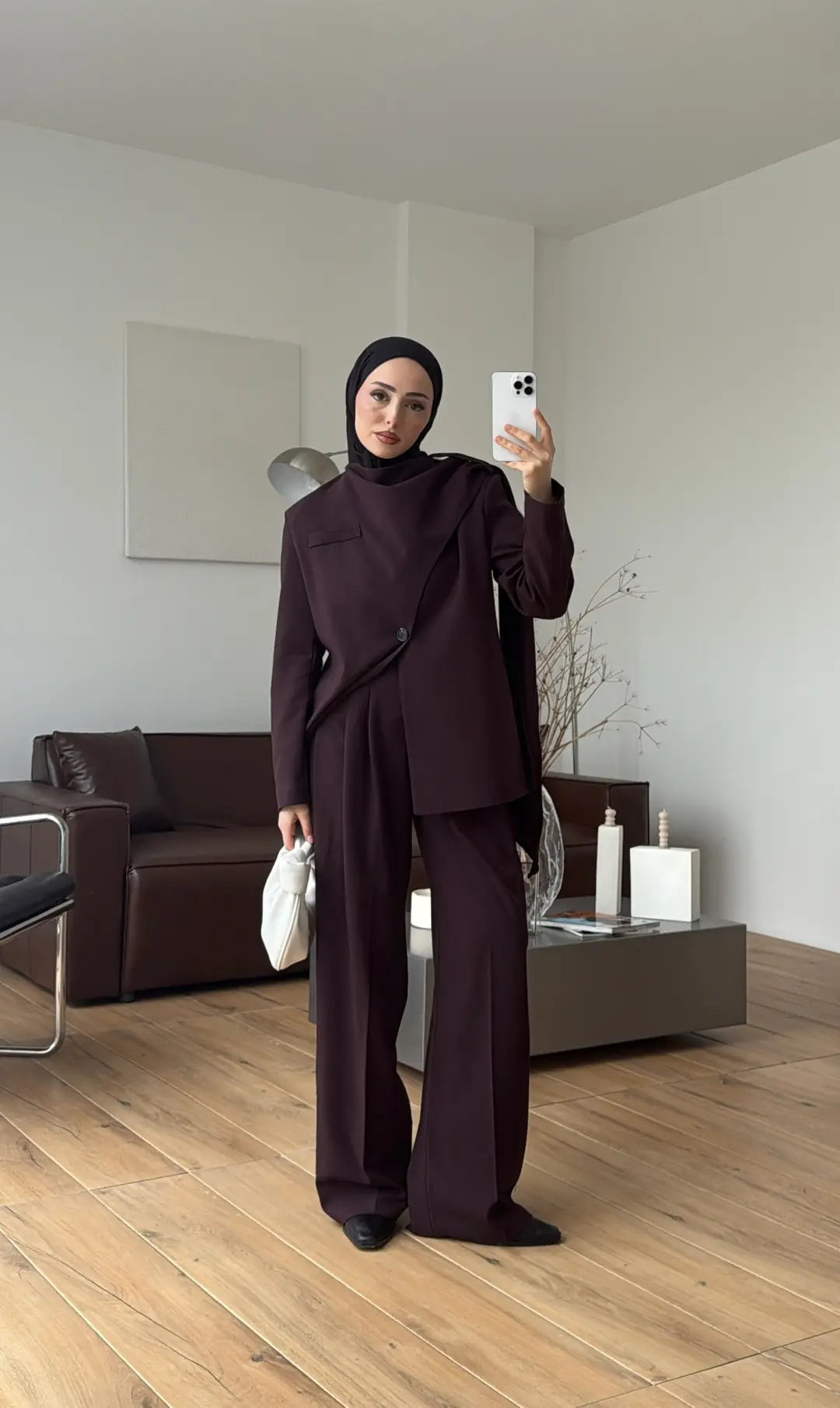 Şallı Ceket Takım Mürdüm - Görsel 6