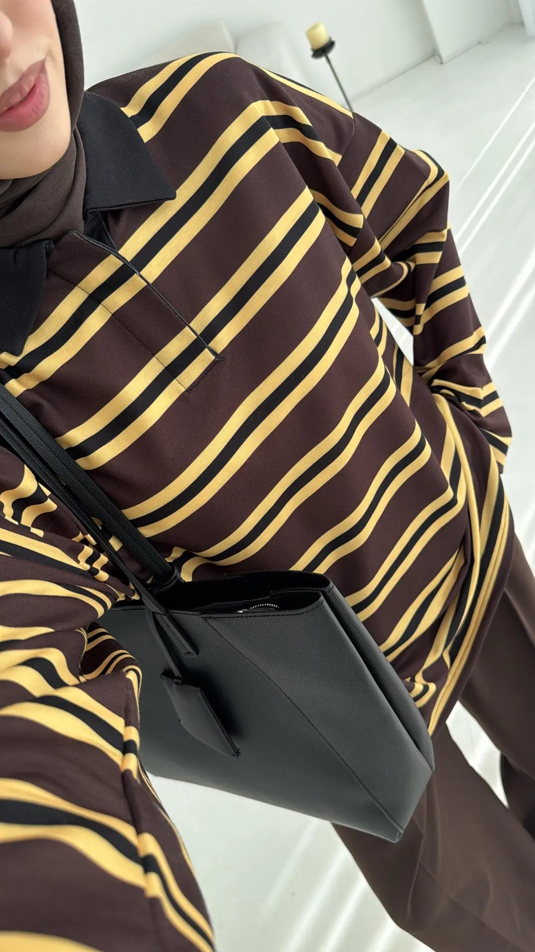 Sarı Çizgili Polo Yaka Sweatshrt - Görsel 9