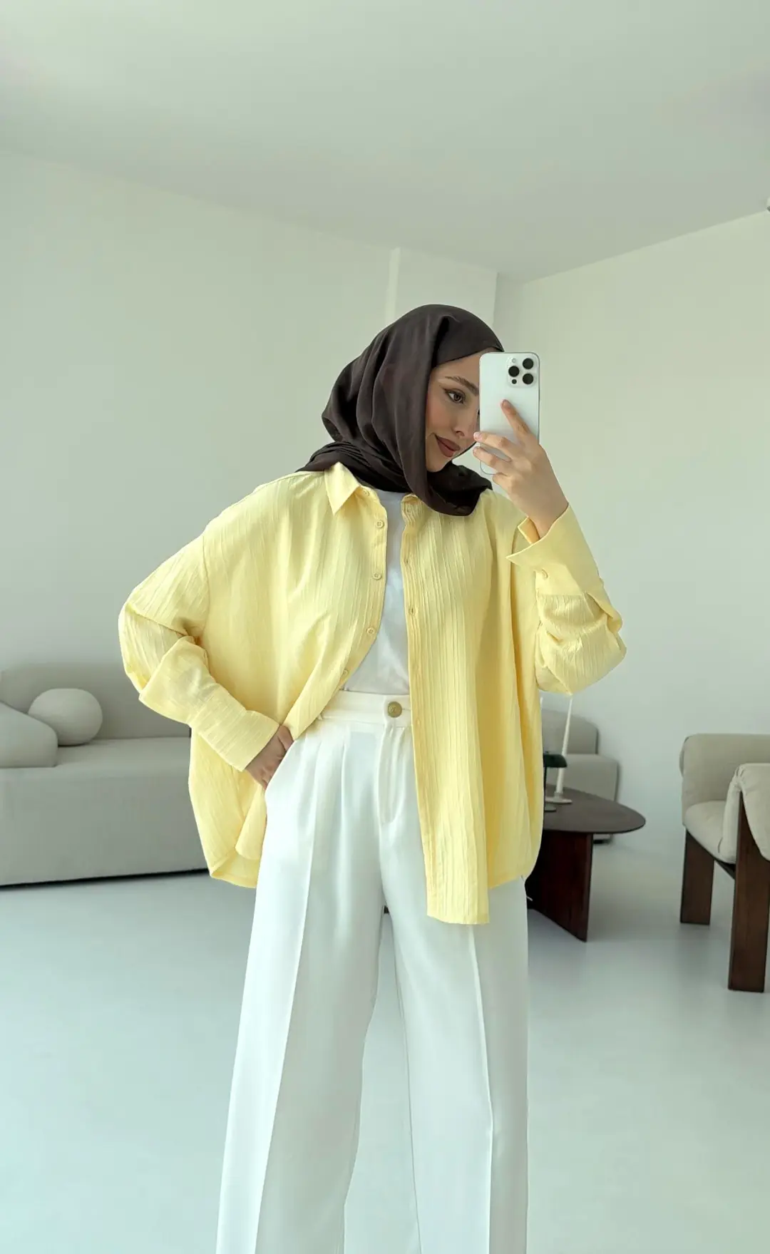 Sarı Kalın Manşet Gömlek - Görsel 7