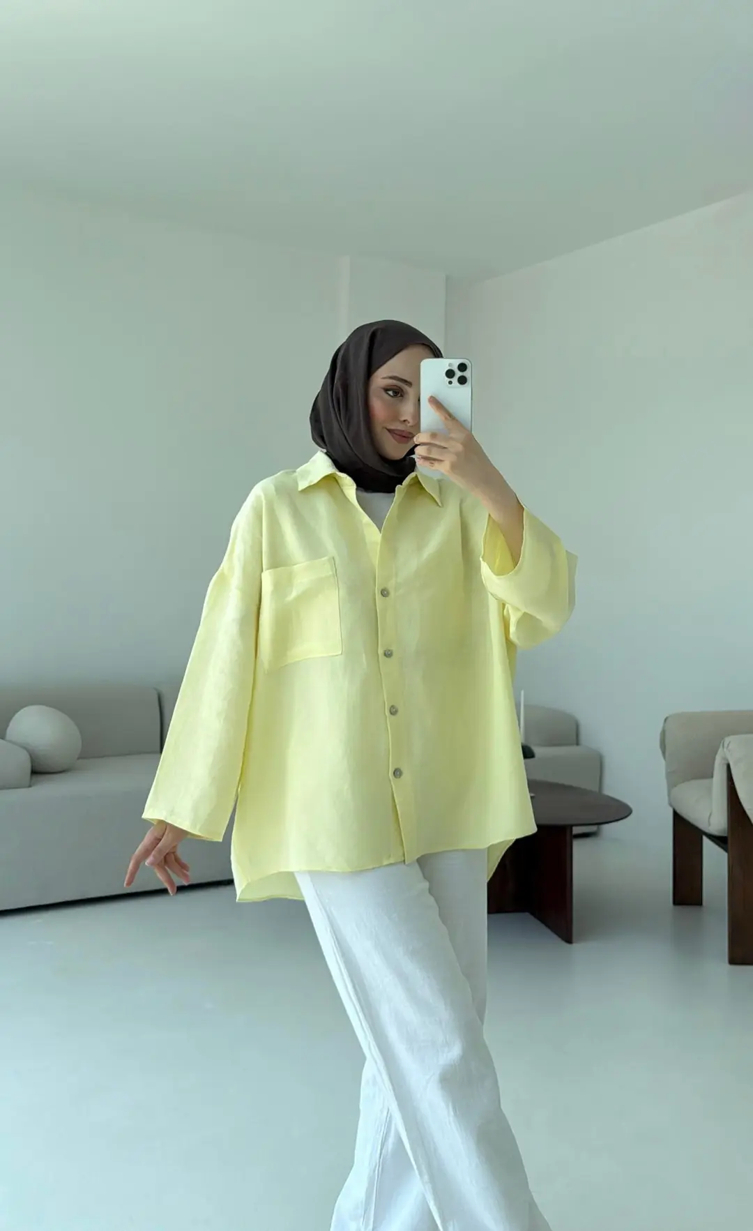 Sarı Oversize Gömlek