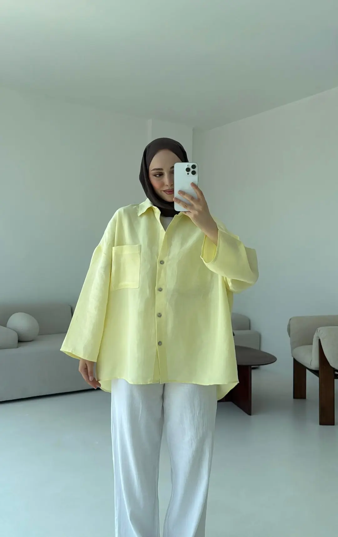 Sarı Oversize Gömlek - Görsel 3