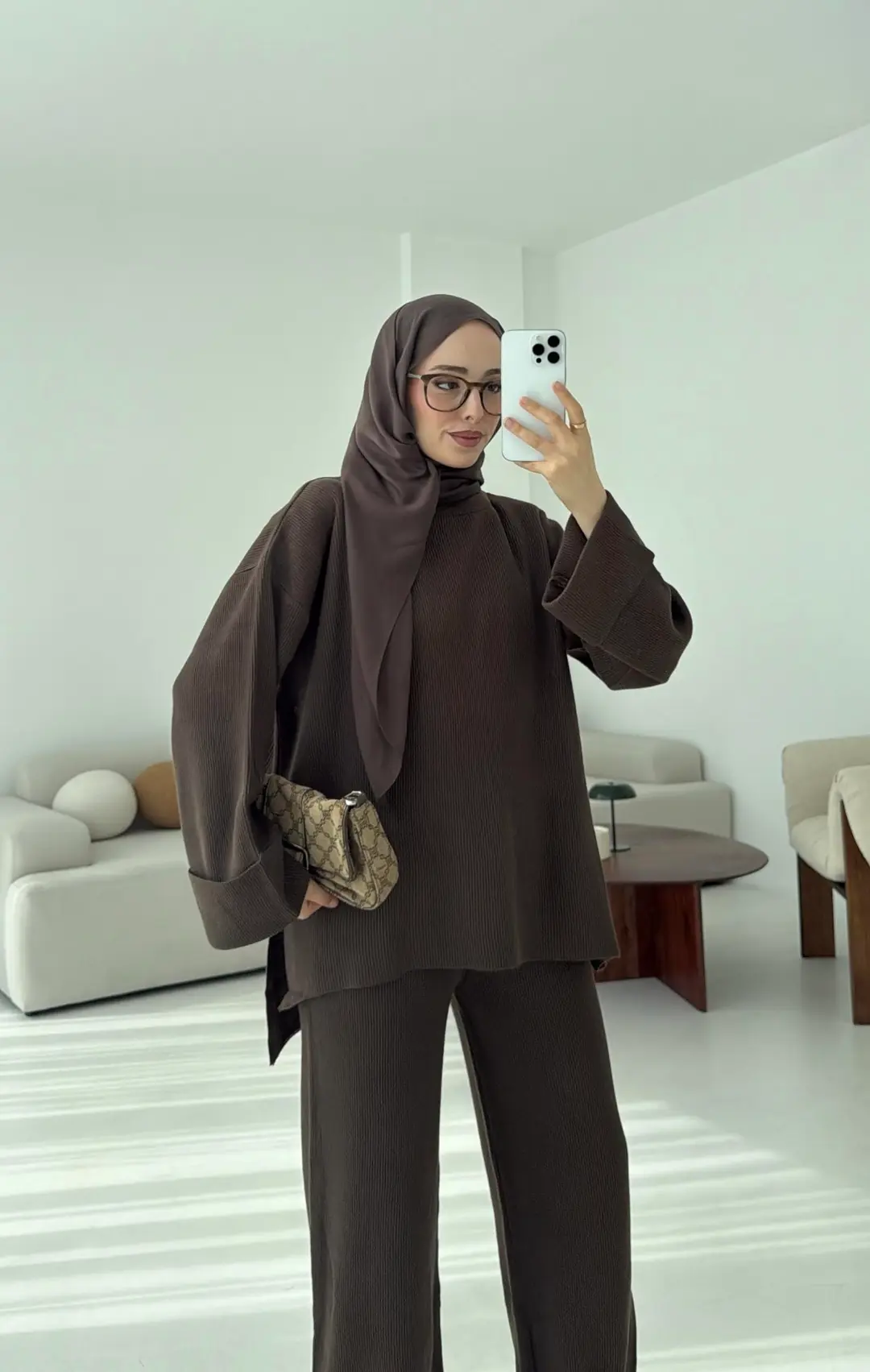 Selanik Triko Pantolon Takım Kahve