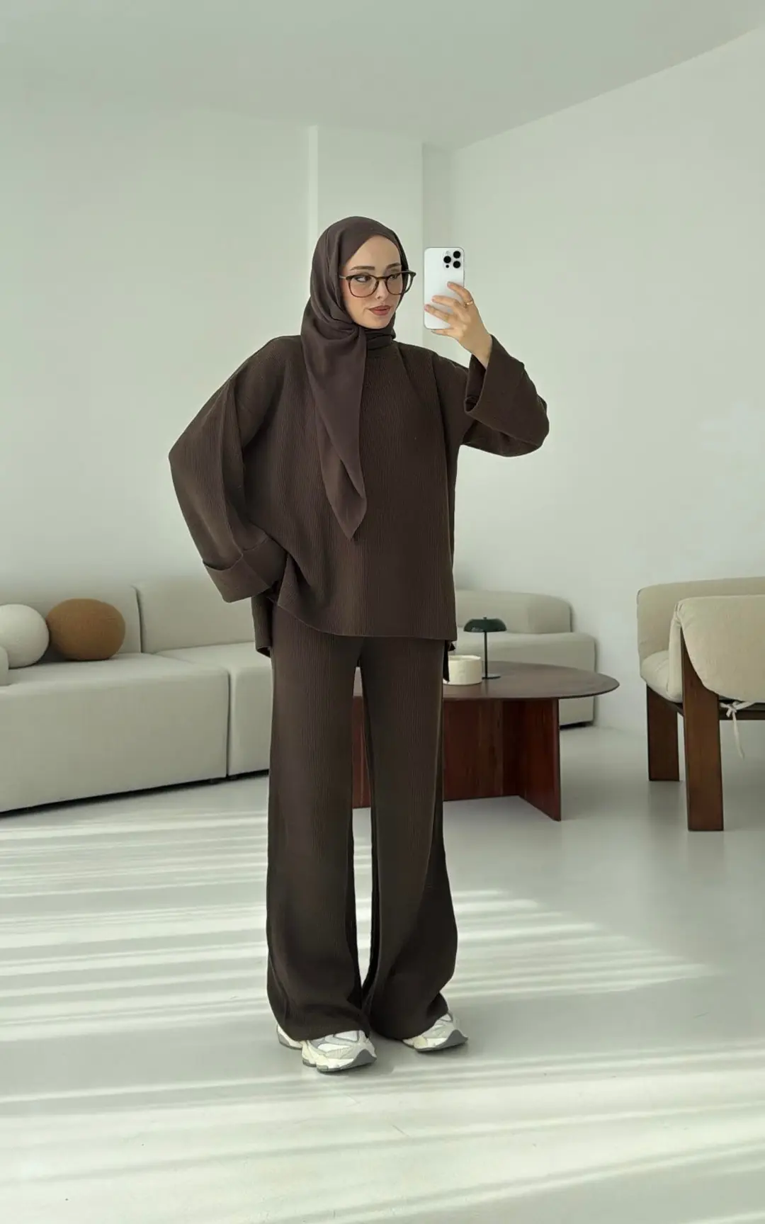 Selanik Triko Pantolon Takım Kahve - Görsel 7