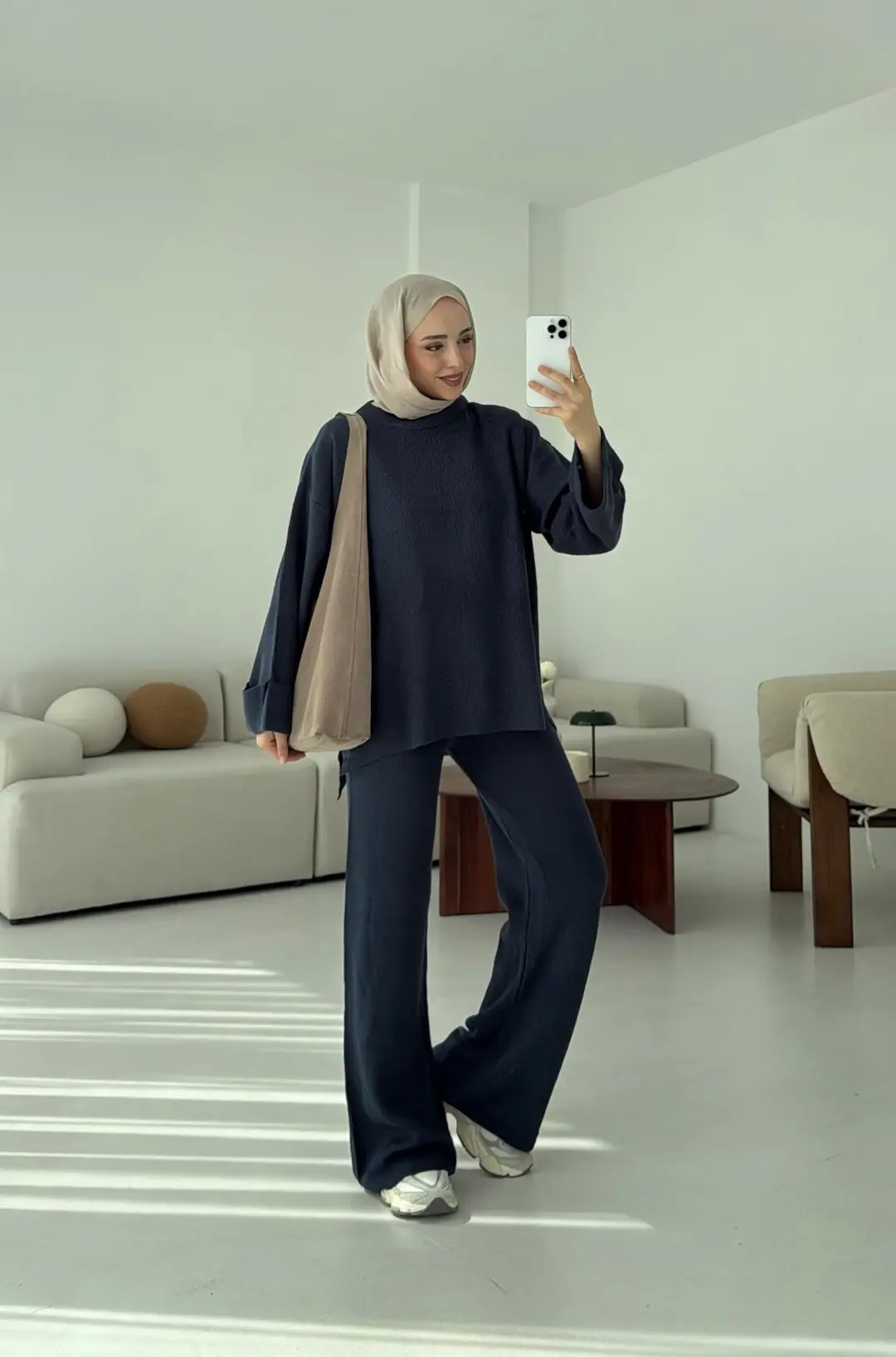 Selanik Triko Pantolon Takım Mavi - Görsel 3