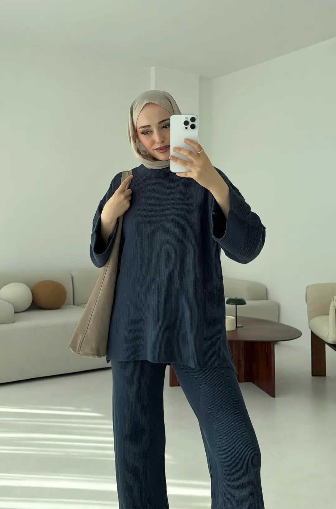 Selanik Triko Pantolon Takım Mavi - Görsel 4