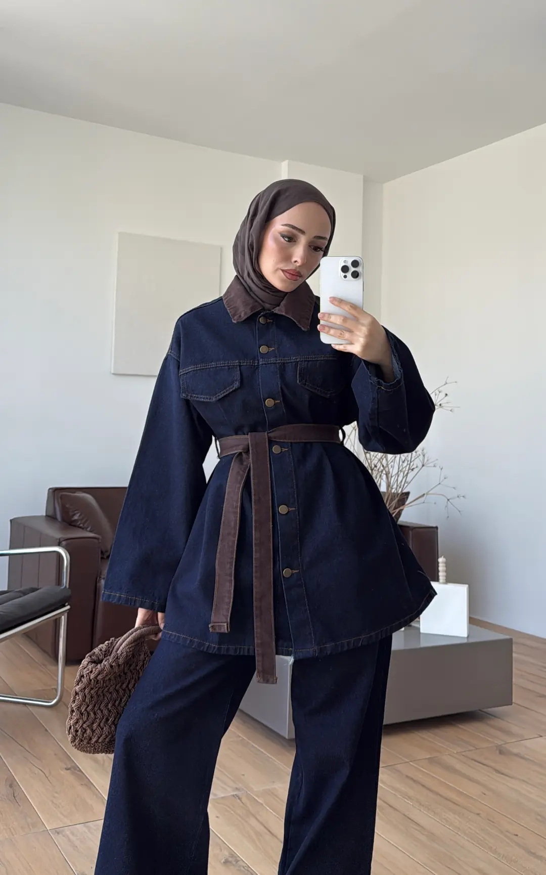 Seyyar Kemerli Denim Takım - Görsel 2