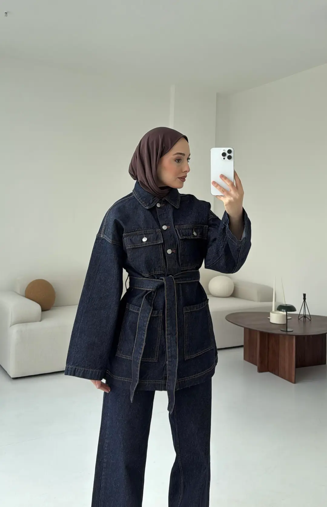 Seyyar Kemerli Denim Takım - Görsel 9