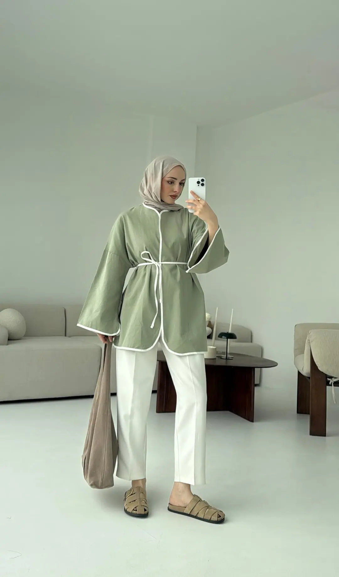 Seyyar Kemerli Kimono Çağla