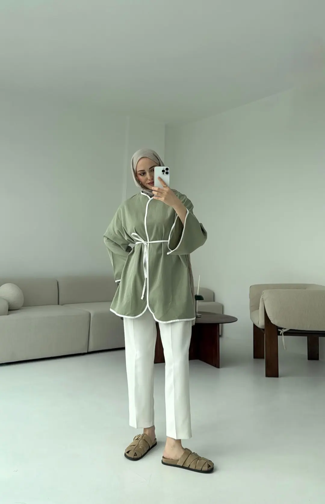 Seyyar Kemerli Kimono Çağla - Görsel 6