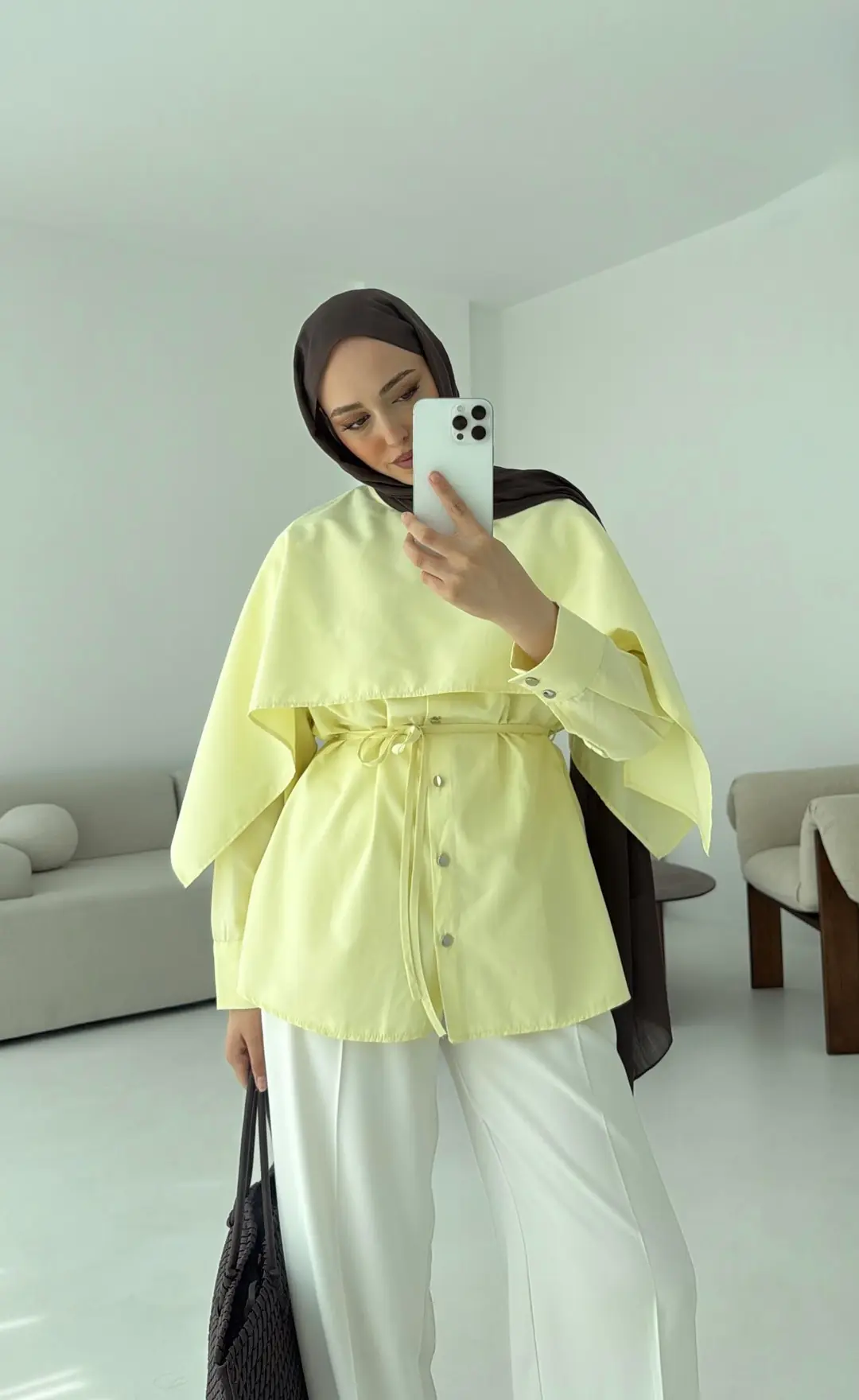 Seyyar Pelerinli Gömlek Sarı - Görsel 3