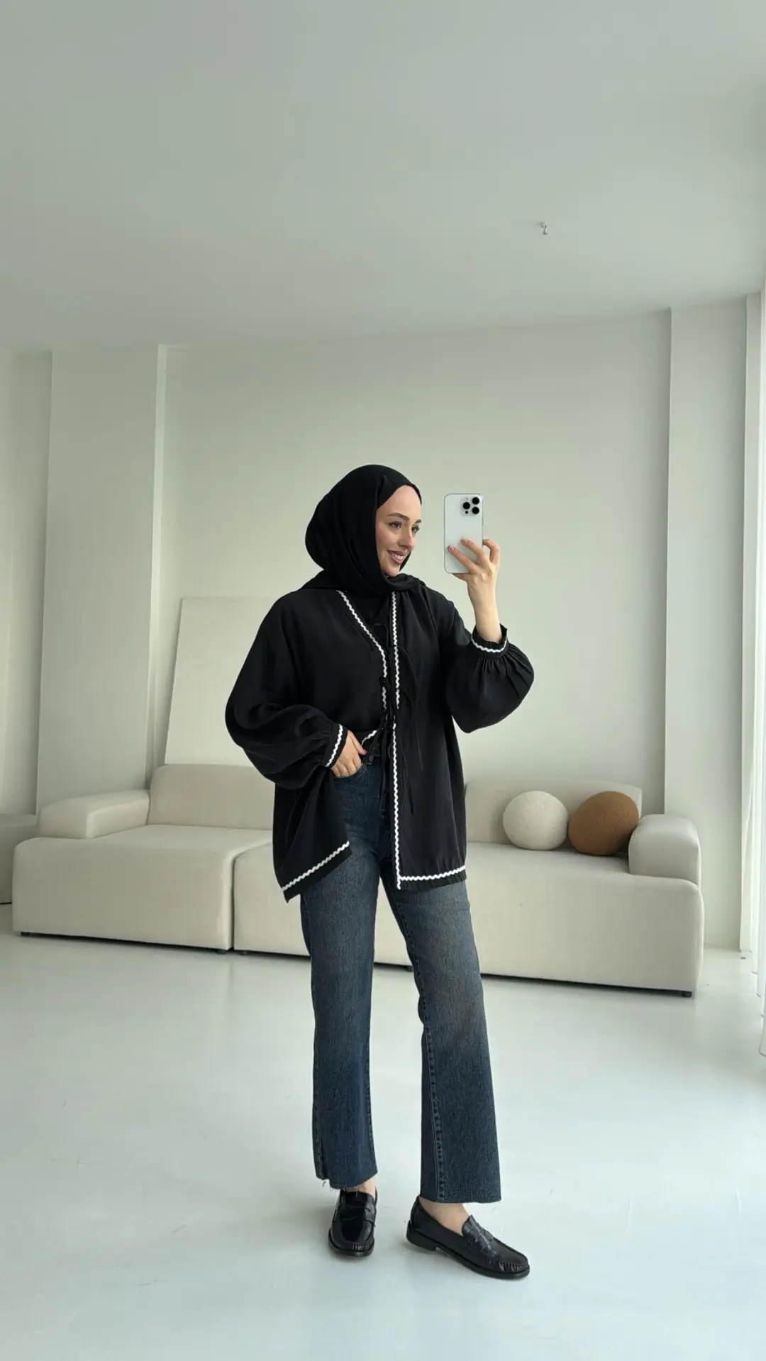 Siyah Bağlamalı Dantel Detay Kimono - Görsel 2