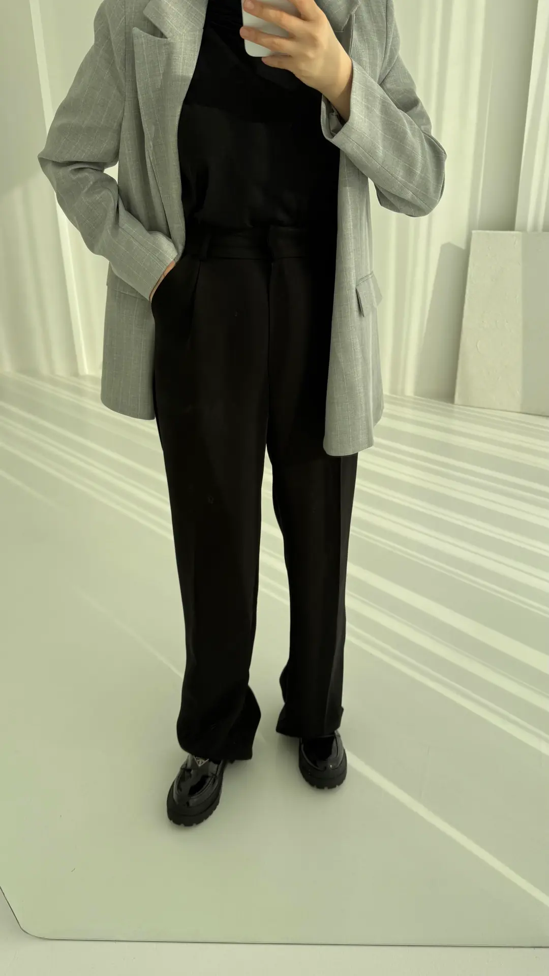 Siyah Tam Boy Pantolon