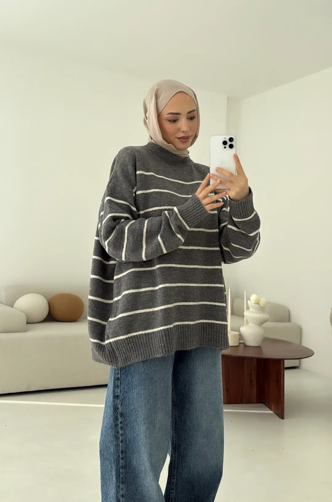 Şönil Kazak Gri - Görsel 7