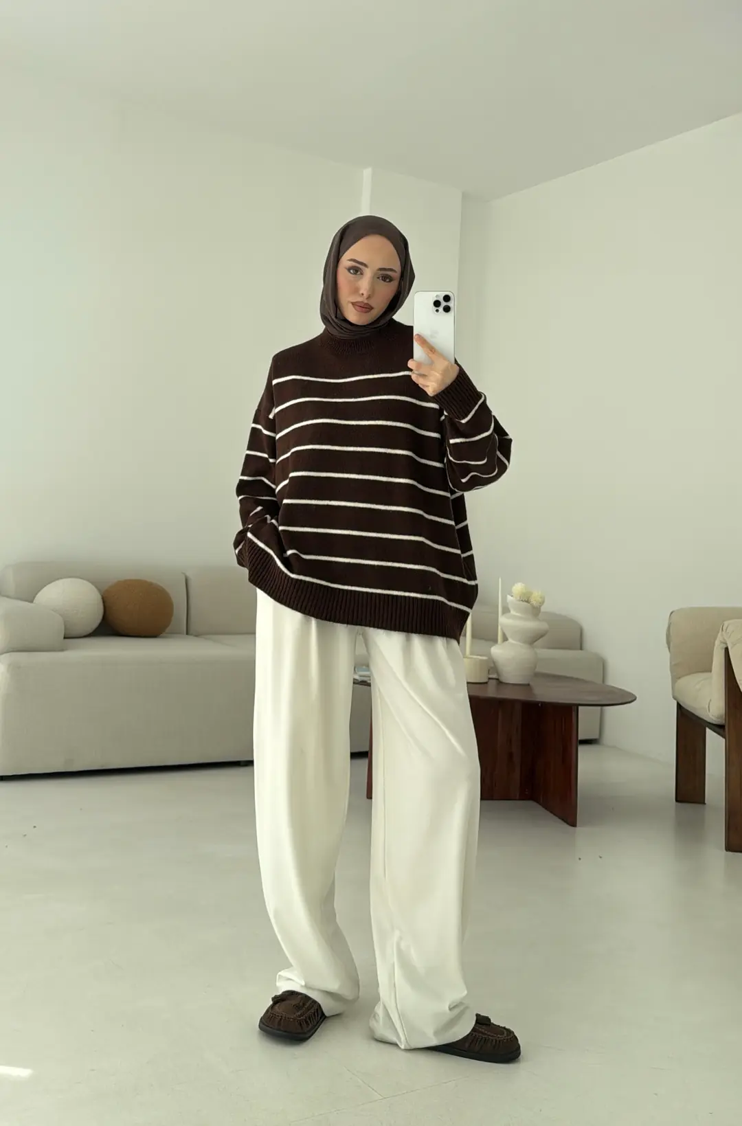 Şönil Kazak Kahve - Görsel 3